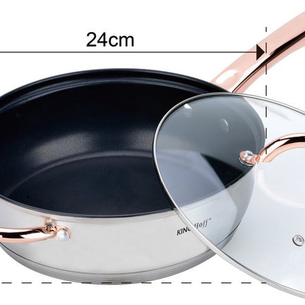 Kinghoff - 12 delige pannenset - kookpannen - 16-16-18-20-24-24 cm - met deksel