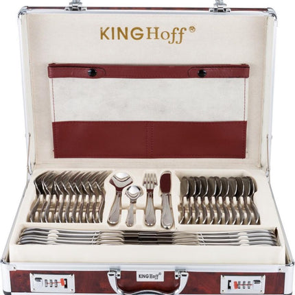 KINGHOFF 3553 - luxe bestekset koffer - 72 delig - 12 persoons - Modern bestek