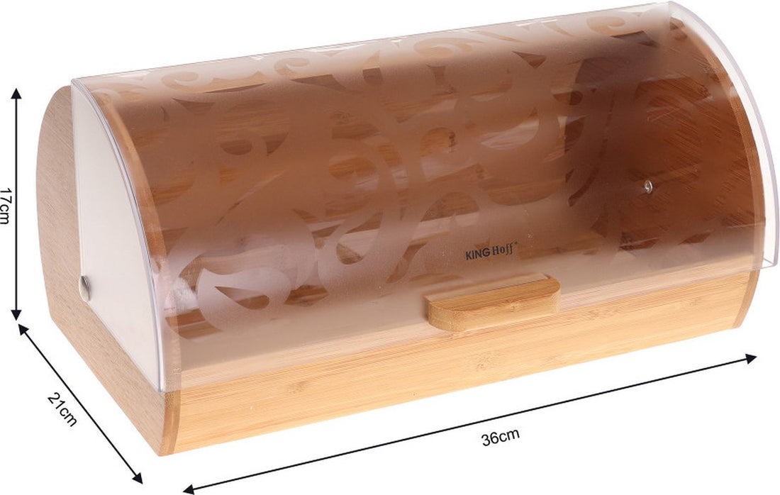 Kinghoff - Boîte à pain - Bambou / Acrylique - 12 litres