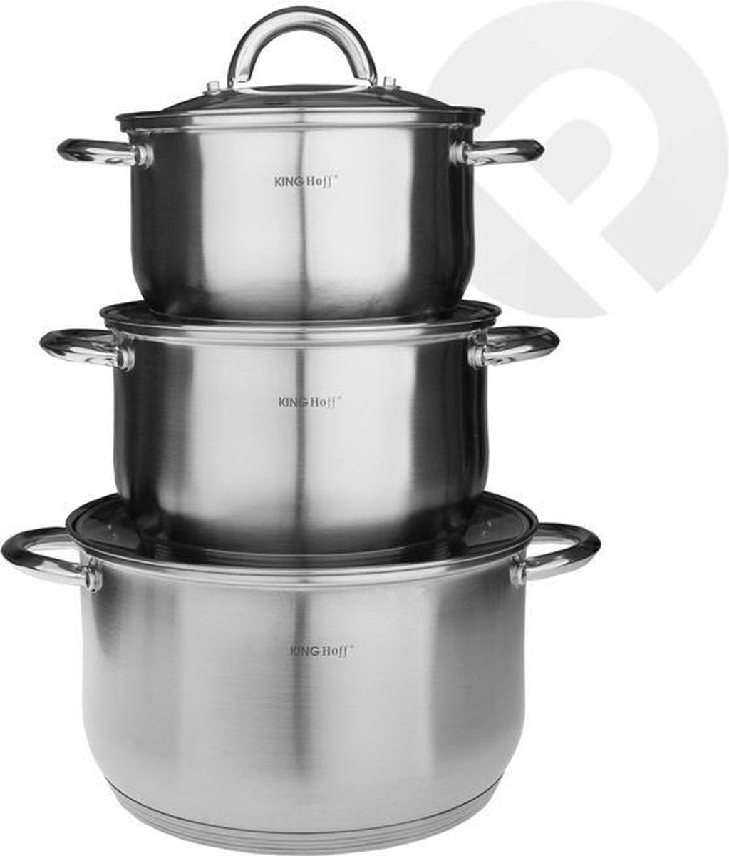 Batterie de cuisine Kinghoff 4447 - 6 pièces - Inox - Toutes sources de chaleur
