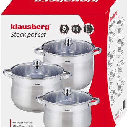 Kinghoff 6 Delige Soep pannenset - kookpan - soeppan - 7/8.6/10.7 liter