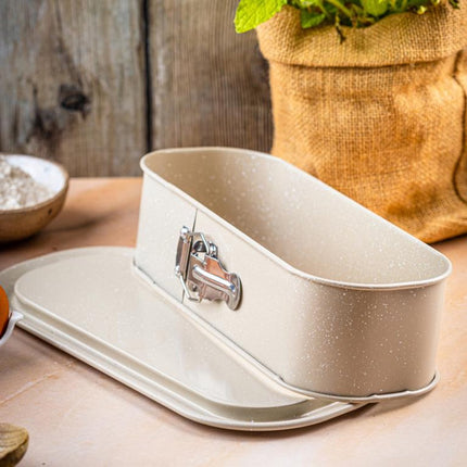 KINGHoff KH-1976 Bakvorm met losse bodem 34,5x15,5x8 cm - Broodvorm voor Hartige taarten, Cheesecake en Paté - Antiaanbaklaag - Ovenbestendig tot 220°C - Bakvorm - Ovenvorm - Cakevorm - Taartvorm -