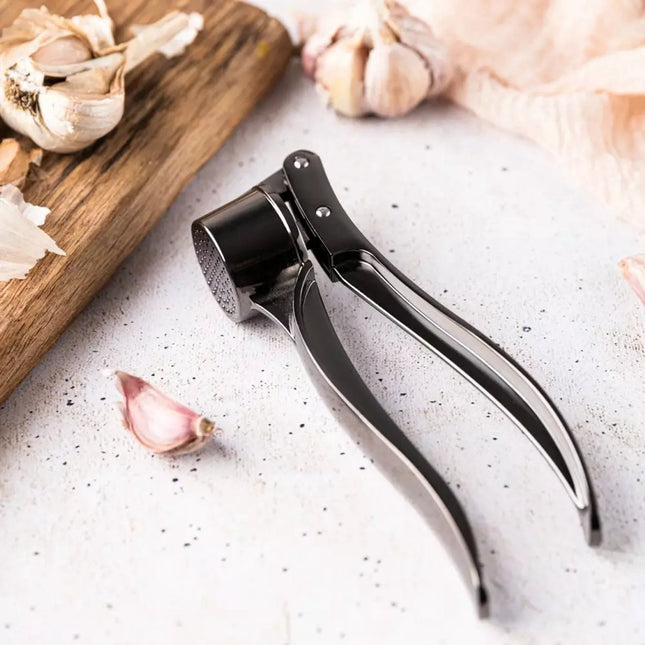 Kinghoff Knoflookpers - Grafietkleurig, RVS Staal, Ergonomisch Design