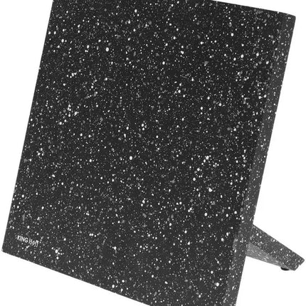 Kinghoff Magnetisch Messenblok - Universeel Zwart Gemarmerd Magnetisch Messenrek - Modern Keukenaccessoire (21,5 x 21,5 cm)