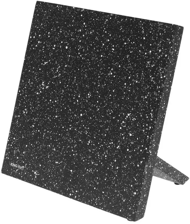 Kinghoff Magnetisch Messenblok - Universeel Zwart Gemarmerd Magnetisch Messenrek - Modern Keukenaccessoire (21,5 x 21,5 cm)