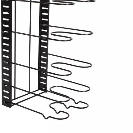 Pannenorganizer - 5 Verdelingen - Zwart - 25,5 x 20,5 x 38 cm - Opbergrek voor Pannen, Potten en Deksels