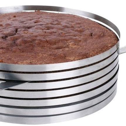 Set van 3 Cake Ringen - Roestvrij Staal - Ø 24-30 cm x 8,5 cm Hoogte - Verstelbare Diameter - Cakevorm - Bakvorm - Verstelbaar
