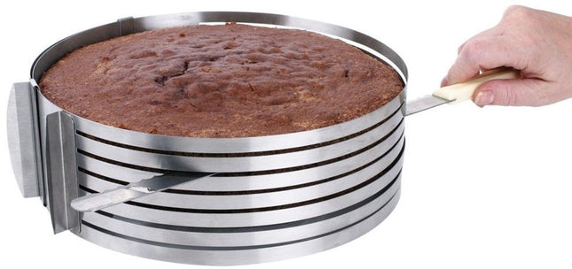 Set van 3 Cake Ringen - Roestvrij Staal - Ø 24-30 cm x 8,5 cm Hoogte - Verstelbare Diameter - Cakevorm - Bakvorm - Verstelbaar