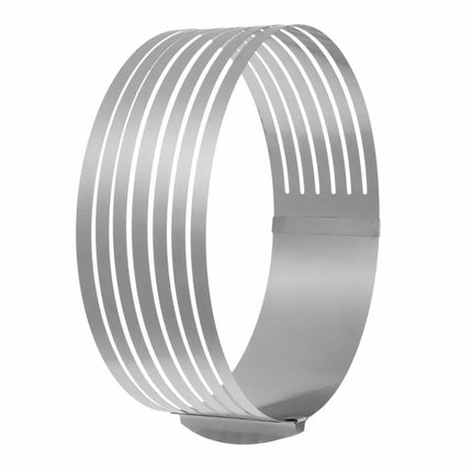 Set van 3 Cake Ringen - Roestvrij Staal - Ø 24-30 cm x 8,5 cm Hoogte - Verstelbare Diameter - Cakevorm - Bakvorm - Verstelbaar
