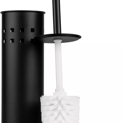 Toiletborstel met Houder - Zwart - Roestvrij Staal - 10 x 39,5 cm - Staand