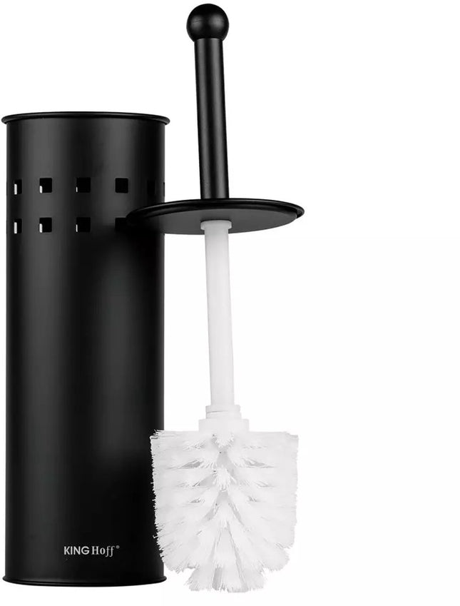 Toiletborstel met Houder - Zwart - Roestvrij Staal - 10 x 39,5 cm - Staand