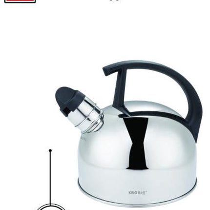 Kinghoff Traditionele Waterketel – Fluitketel – RVS, Zilver, 1.5L – Fluitfunctie – Geschikt voor Alle Kookplaten (Gas, Elektrisch, Keramisch, Inductie)