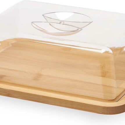 Kaasplank 25 X 19 X 7,5 cm Bamboehout Naturel 2-delig