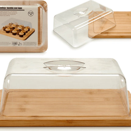 Kaasplank 25 X 19 X 7,5 cm Bamboehout Naturel 2-delig