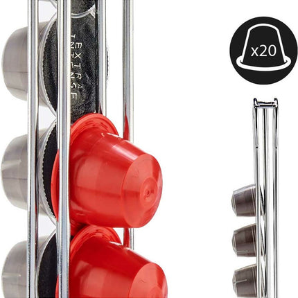 Koffie cup-capsule houder-dispenser - metaal - voor 20 cups- Nespresso cups