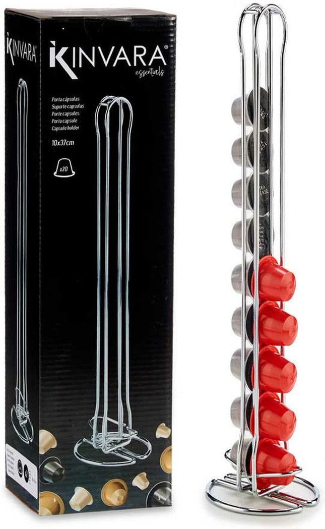 Koffie cup-capsule houder-dispenser - metaal - voor 20 cups- Nespresso cups
