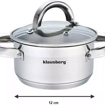 Klausberg kookpan met deksel - 0,5L - Ø12 cm
