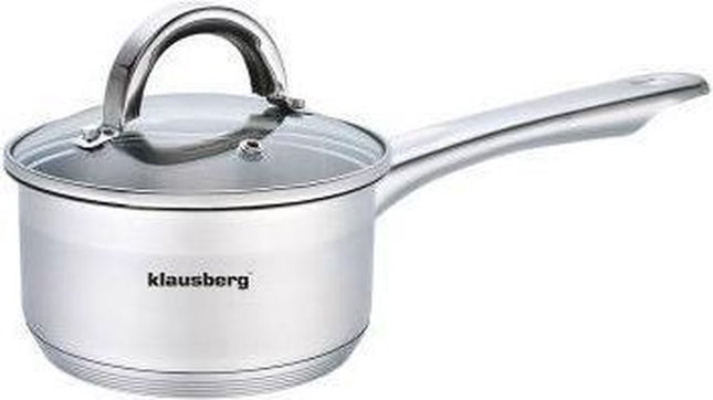 Klausberg - Steelpan met deksel - sauspan - 12 cm - 0.5 liter