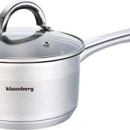 Klausberg - Steelpan met deksel - sauspan - 12 cm - 0.5 liter