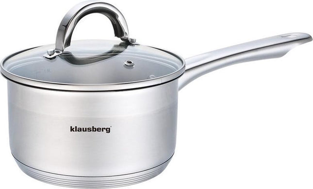 Klausberg - Steelpan met deksel - sauspan - 12 cm - 0.5 liter