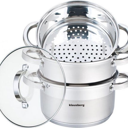 Klausberg 7139 - stoompan - 4 delig - 20cm - rvs - alle warmtebronnen