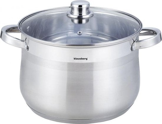 Klausberg 7163 - soeppan met deksel - 8,6L - Ø24 cm - RVS - inductie - alle warmtebronnen