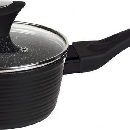 Klausberg 7244 pannenset – 12 delig – Marmer/Keramisch - Gesmeed Aluminium – Alle warmtebronnen - Zwart