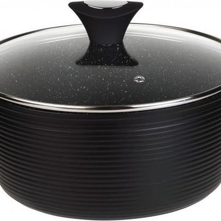 Klausberg 7244 pannenset – 12 delig – Marmer/Keramisch - Gesmeed Aluminium – Alle warmtebronnen - Zwart