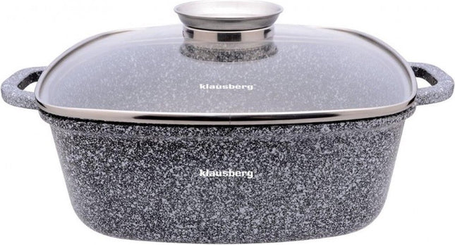 Klausberg Braadpan - kookpan - 28 cm - 6,5 L - marmeren coating - aroma dop