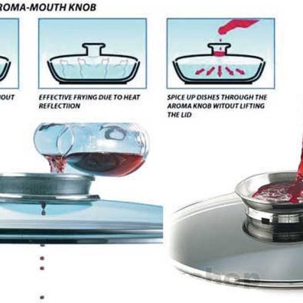 Klausberg 7534 - pannenset - Keramisch - marmer - met Aromaknop- 20/24/28 cm