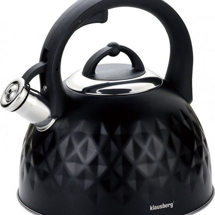 Klausberg 7550 - Traditionele fluitketel - zwart - 3 liter
