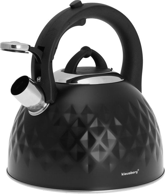 Klausberg 7550 - Traditionele fluitketel - zwart - 3 liter