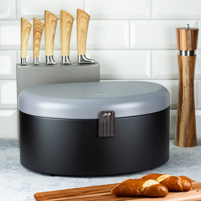 Klausberg 7576 - Broodtrommel - zwart / grijs