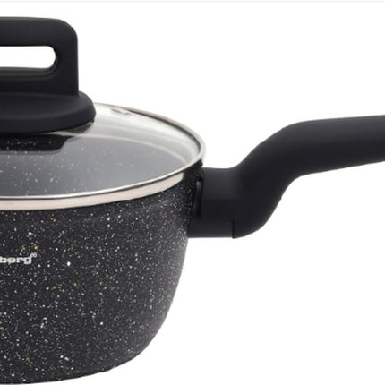 Klausberg - Zwart Marmeren Steelpan - sauspan - 16 cm - zwart - met deksel