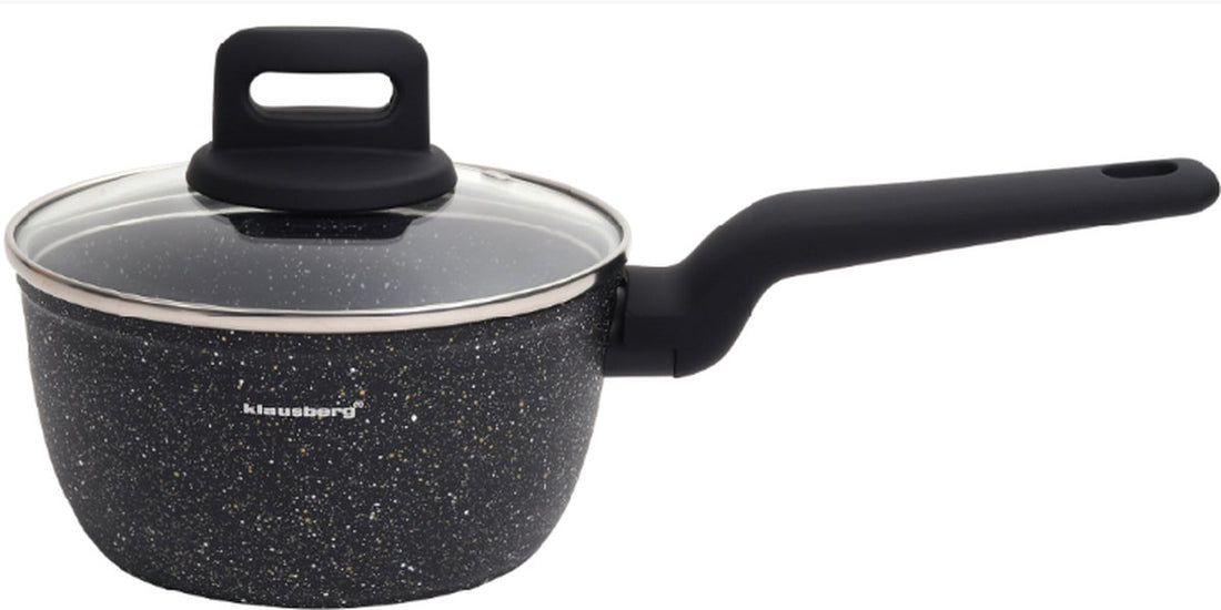 Klausberg - Casserole en marbre noir - 16 cm - noir - avec couvercle