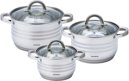 Klausberg 7693 - 6 delige pannenset - kookpannen - 16-18-20 cm