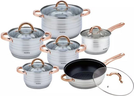 Klausberg 7700 - 12 delige pannenset - kookpannen - 16-16-18-20-24-24 cm - met deksel