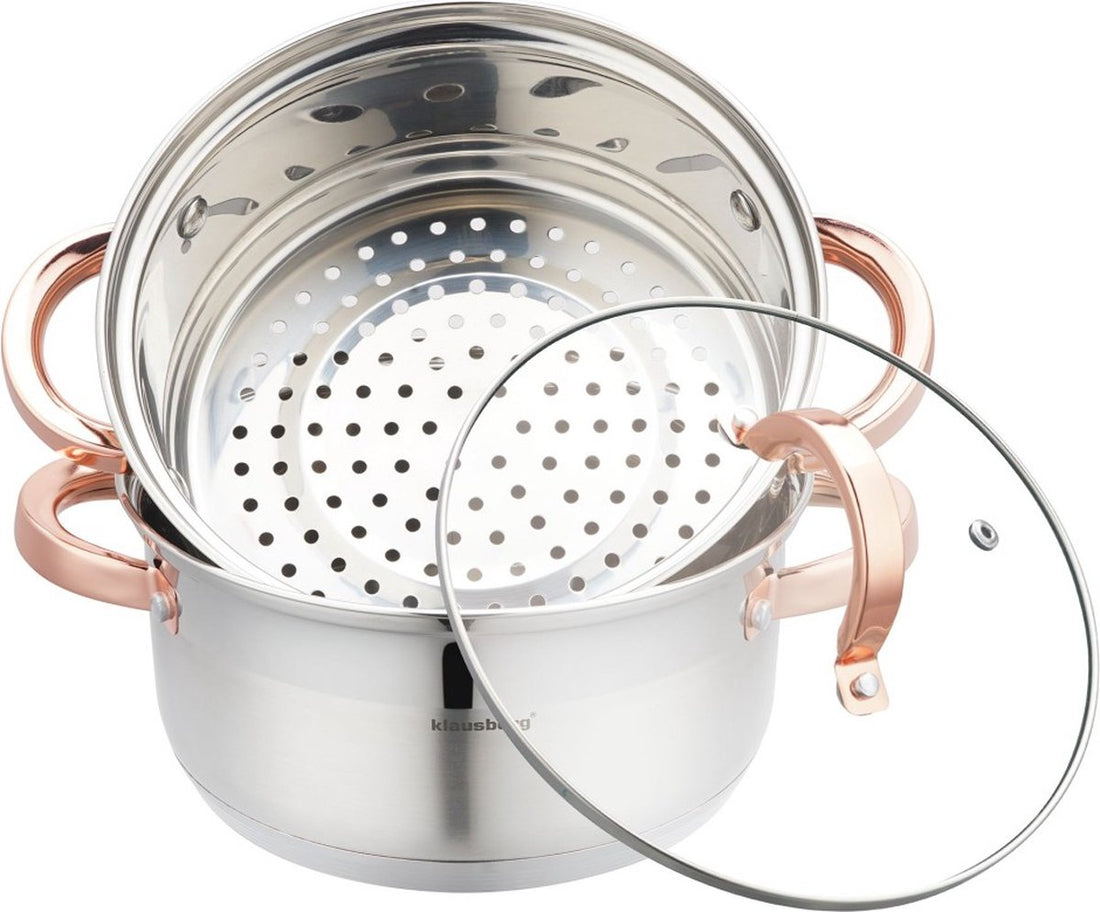Klausberg 7728 - stoompan - 3 delig - 20 cm - rvs - alle warmtebronnen