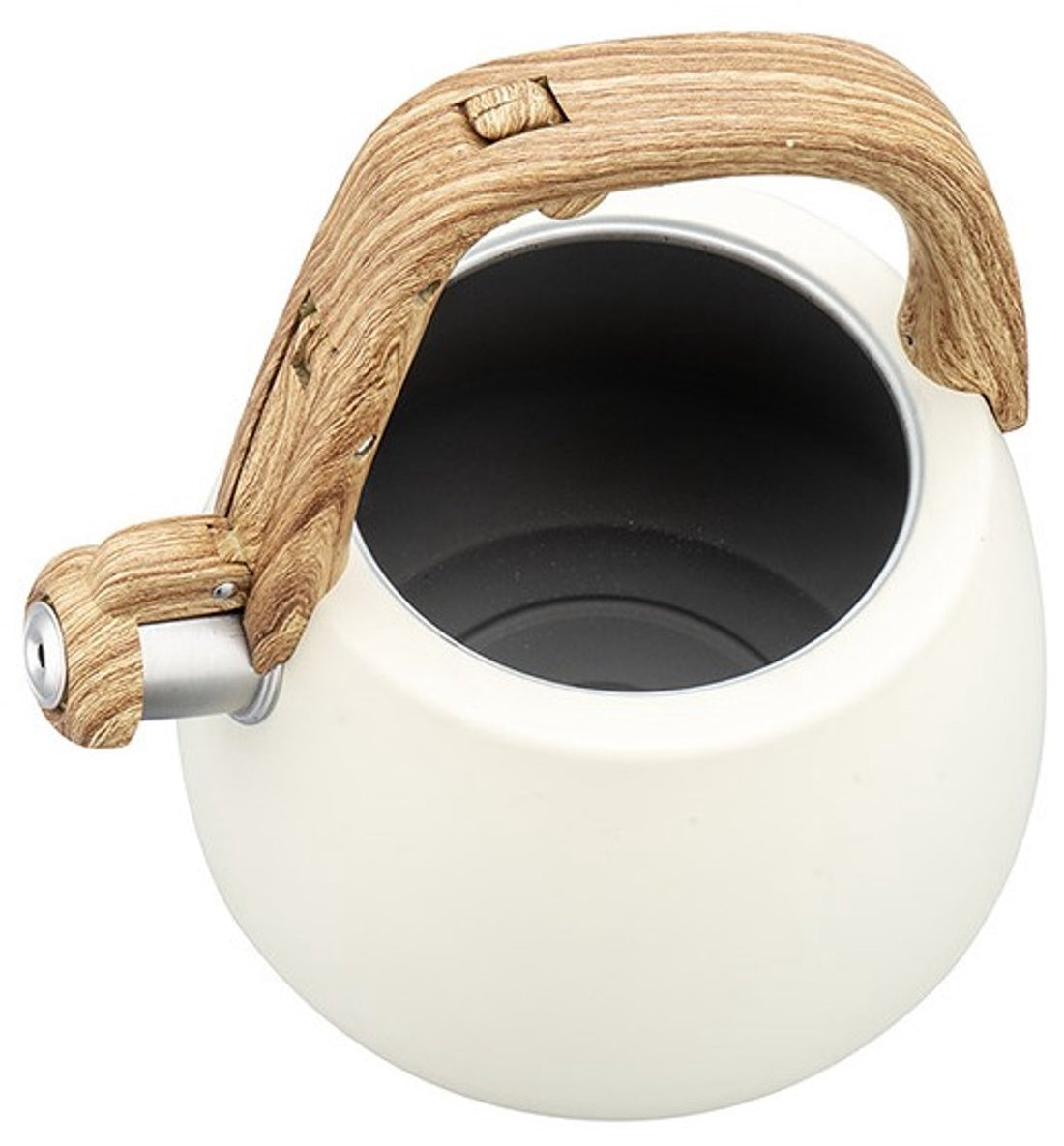 Klausberg 7775 - Bouilloire sifflante - 2,5 litres - Acier inoxydable - Crème / Beige avec poignée effet bois