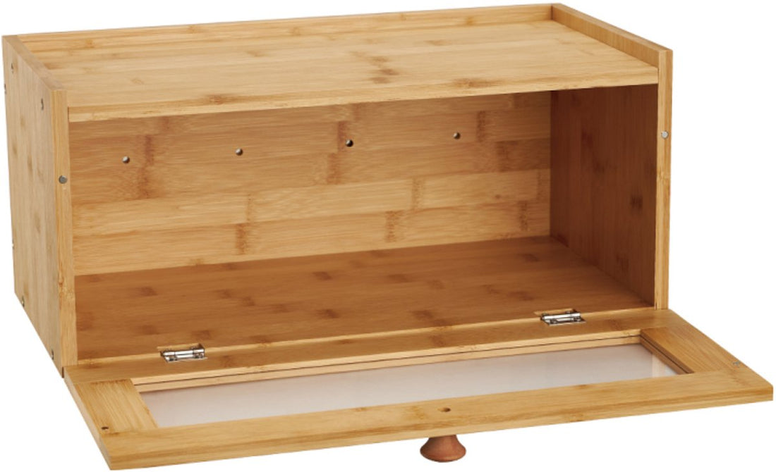 KLAUSBERG Bamboe Brooddoos Met Acryl Front - 40 x 24, 5 x 19 cm - Natuurlijke Broodopslag - KB-7924 - Broodtrommel - Brood vershouddoos