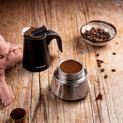 Klausberg Espressokoffiezetapparaat KB-7847 – 12 Kopjes – RVS – Geschikt voor Inductie - Espresso Maker - 600ml - Percolator