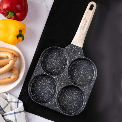 Klausberg Marmeren Pan met 4 Secties – Anti-aanbak, Geschikt voor Alle Kookplaten