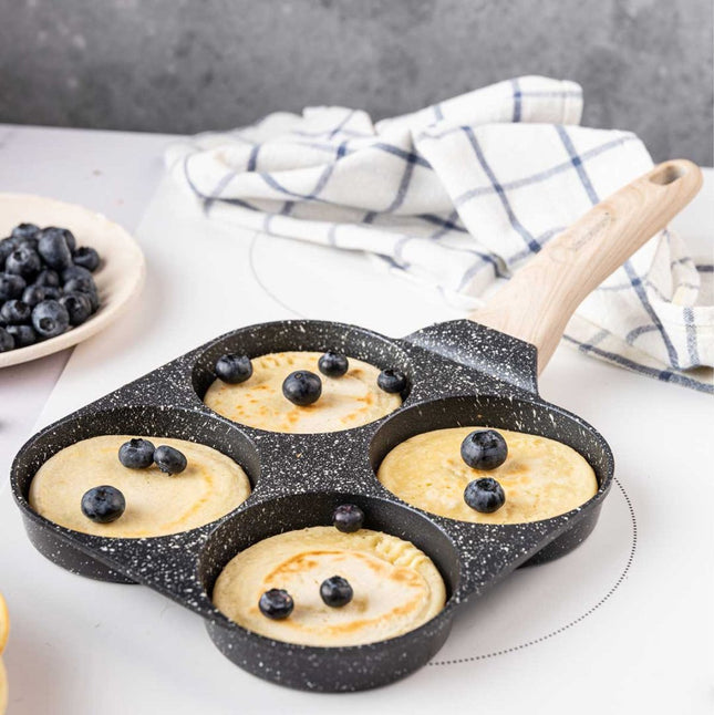 Klausberg Marmeren Pan met 4 Secties – Anti-aanbak, Geschikt voor Alle Kookplaten