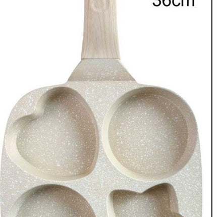 Klausberg Marmeren Eier- en Pannenkoekenpan met 4 Secties – Anti-aanbak, Creatieve Vormen, 19x19 cm