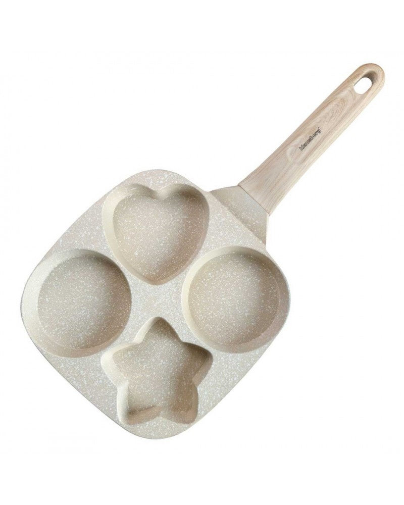 Klausberg KB7809 Marmeren Eier- en Pannenkoekenpan - 4 Secties - 19 x 19 cm
