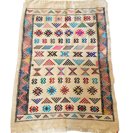 Marokkaanse Kelim Azilal Berber kleed 150x105 cm