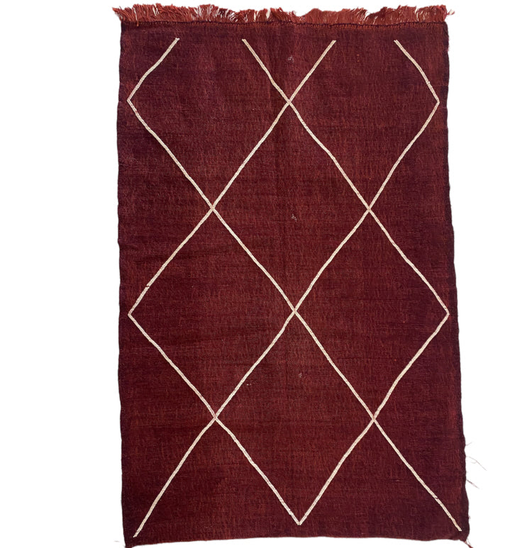 Tapis kilim marocain tissé plat 145 x 95 cm