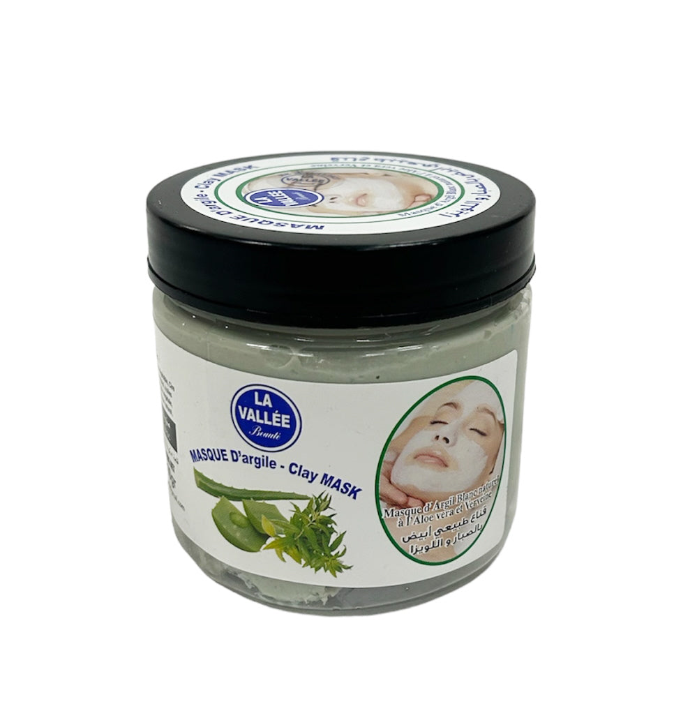 Masque Visage Marocain Blanc à l'Aloe Vera et Verveine - La Vallée de Rose