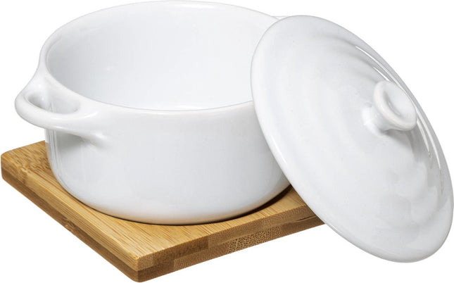 Kleine braadpan met deksel - keramiek Ø 10 cm