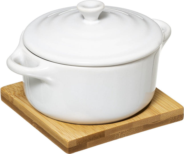 Kleine braadpan met deksel - keramiek Ø 10 cm